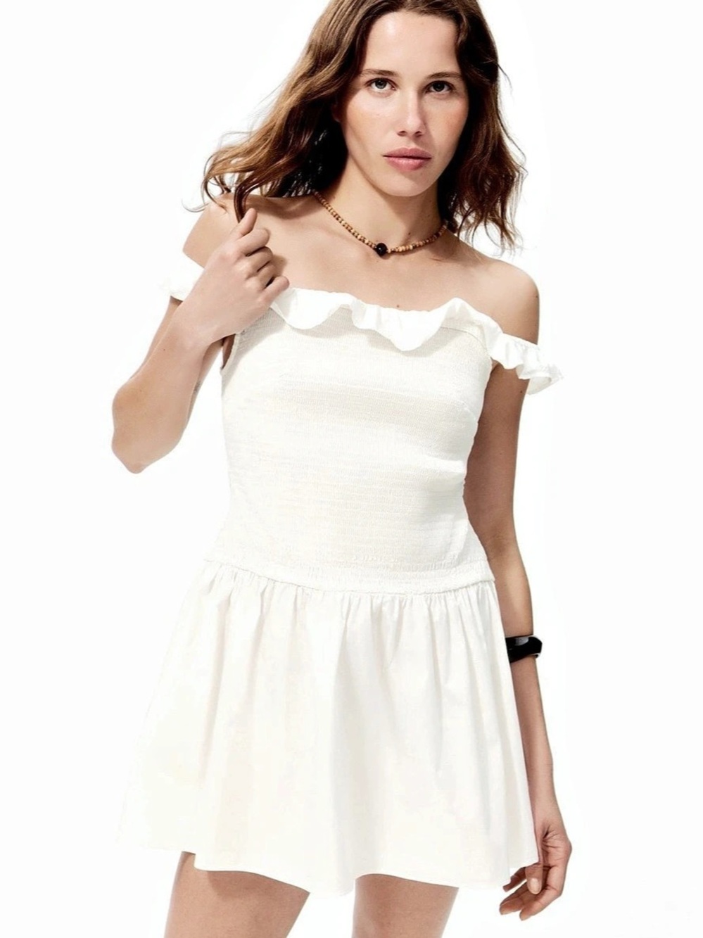 Babydoll Ruffle Off Shoulder Mini Dress